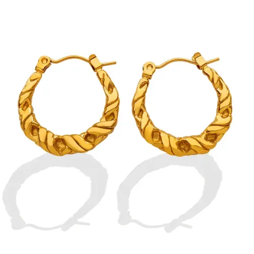 FXET663 Minimalist geometric gold-plated earrings twist twist earrings accessories