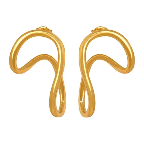 FXET80 Vegetarian earrings geometric ear ring plating 18K gold