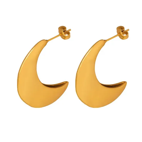 FXET188 Cute little girl girlfriends jewelry moon shape ring geometric earrings