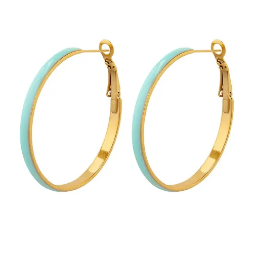 FXET267 Big earrings of three -color dripping oil circles large earrings ear buckle jewelry