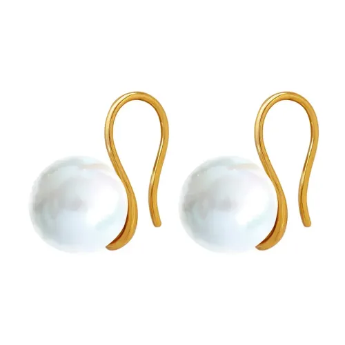 FXET135 Glass bead geometric earrings plated 18K gold ear decoration female