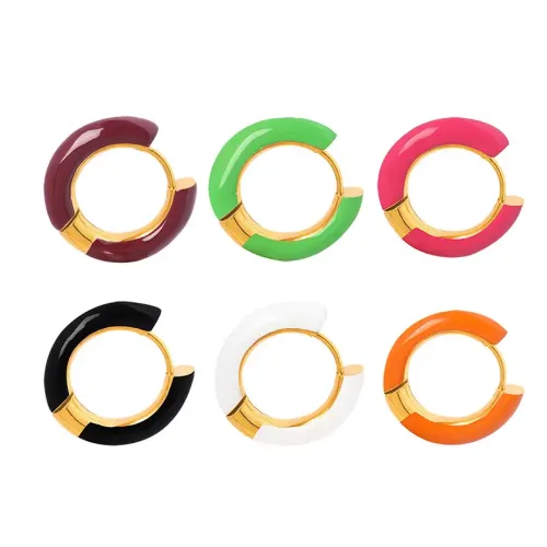 FXET68 Sweet candy color colorful earrings drip oil plating ear buckle