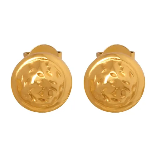 FXET318 Polytecoring round shield earrings Plated 18K gold earrings wholesale