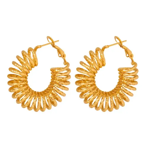 FXET301 Ellipse ancient plating spring line earrings female