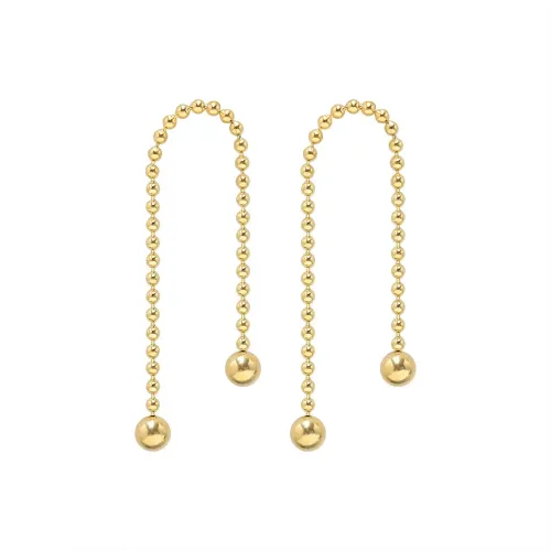 FXET521 Steel beads tassel women's earrings accessories ear wire 18k gold earrings