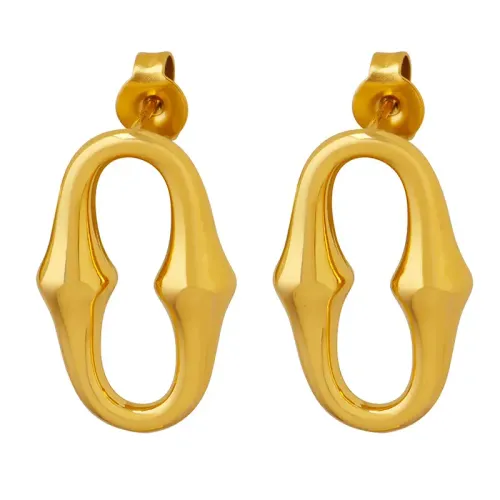 FXET447 Geometric oval horseshoe shaped earrings for women