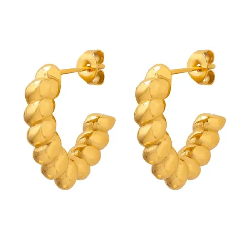 FXET655 18K gold plated ear jewelry threaded V-shaped earrings women's earrings wholesale