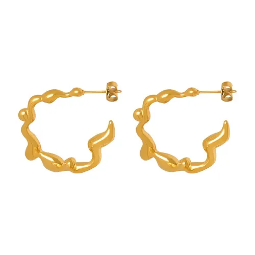 FXET440 Street C Shape Earrings Hip Hop Ear Jewelry