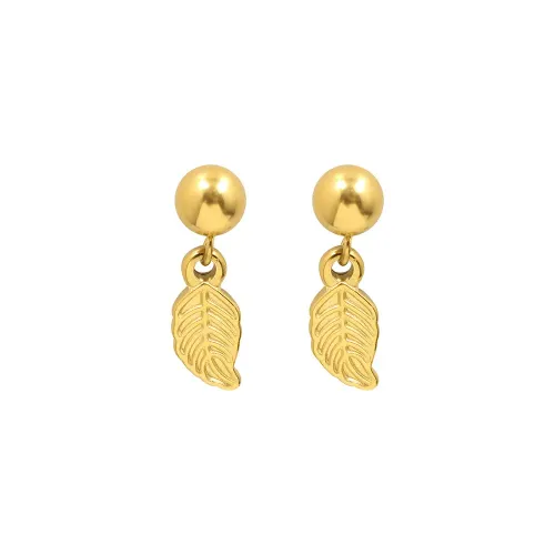 FXET721 leaf gold maple leaf earrings ear studs ear wire plated 18k gold earrings