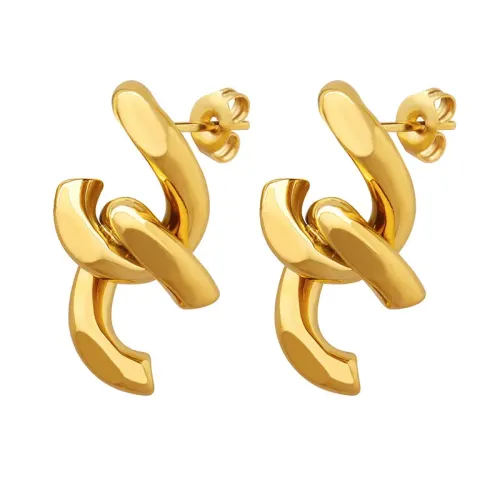 FXET104 Chain stitching earrings female plating 18K gold earrings earrings wholesale