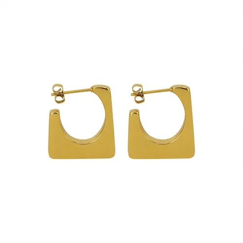 FXET65 Geometric block earrings 18K gold ear accessories jewelry