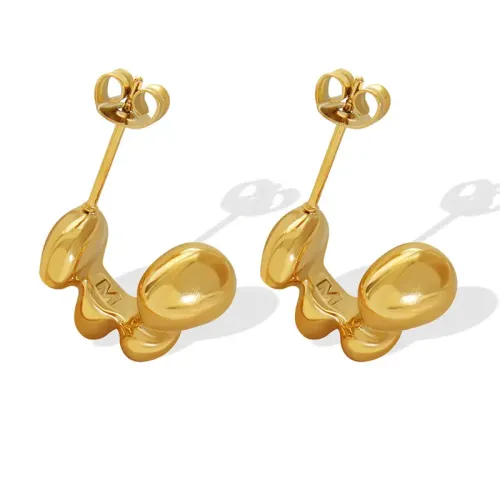 FXET645 Korean style irregular C-shaped earrings gold-plated stud earrings for women jewelry
