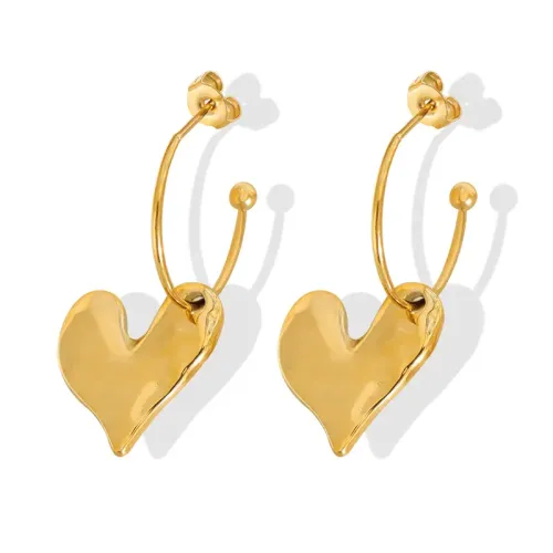 FXET653 18K real gold plated earrings heart-shaped earrings and earrings