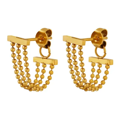 FXET51 Three -layer round beads currently earring earrings earring women's jewelry earrings