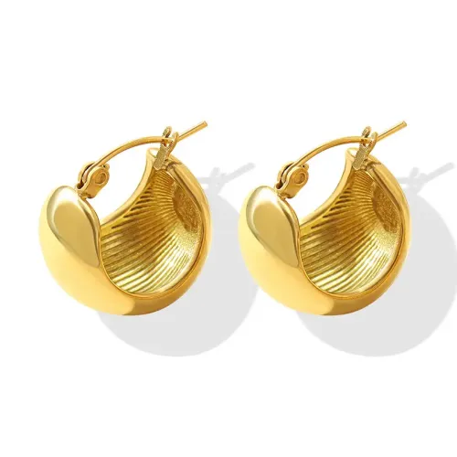 FXET126 Ballads C -shaped earrings Stainless steel plating 18K gold earrings jewelry