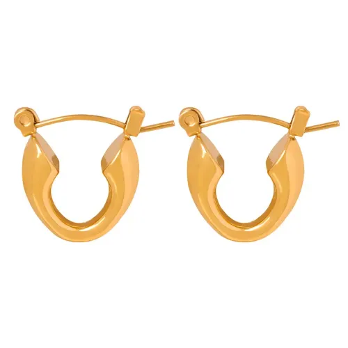 FXET419 Geometric glossy gold-plated earrings