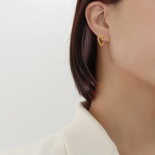 FXET362 Jewelry irregular love geometric earrings female ear buckle 18K gold ear jewelry