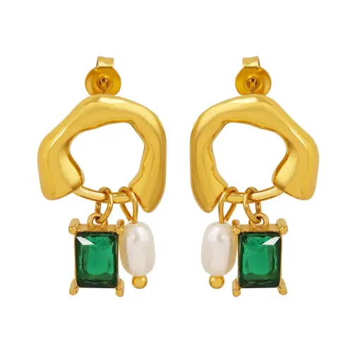 FXET45 Geometric Freshwater Pearl Glass Glass Pendant earrings earrings earrings