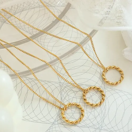 FXET232 Gold -plated Ningxia Ring Necklace Ear Ring Set Set