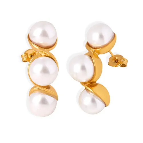 FXET98 Pod pea -shaped high -gloss pearl wholesale female earrings