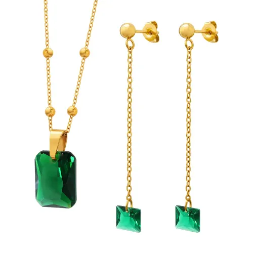 FXET30 Peacock grandmons pendant necklace ears rings head jewelry set