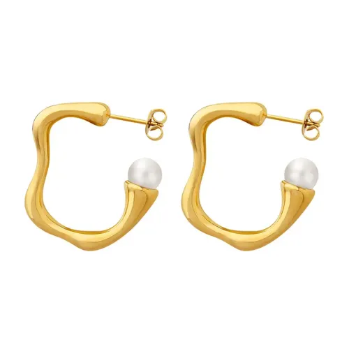 FXET378 Geometric neutral earrings Material imitation pearl earrings