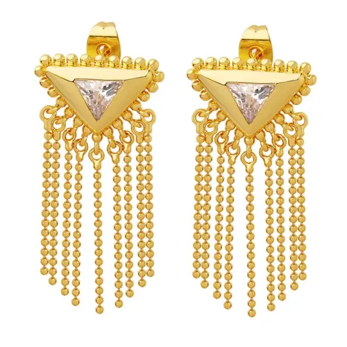 FXET382 Bonatosus inlaid with vermiculite triangle -shaped ototo earrings earring