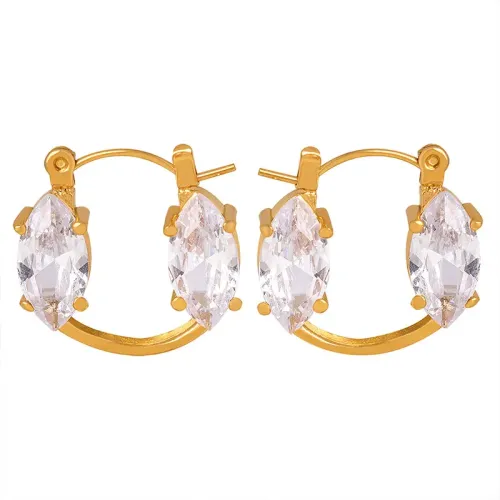 FXET210 Earrings ancient glass diamond ear buckle