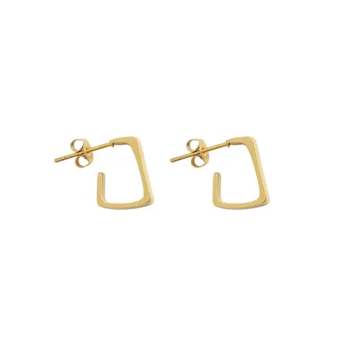 FXET729 Square Geometric Stud Earrings Women's 18k Gold Earrings