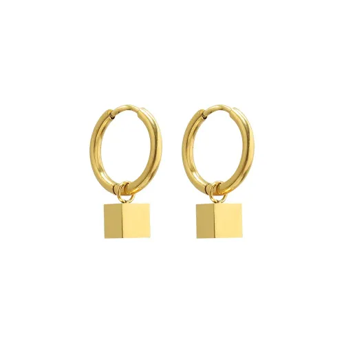 FXET716 Jewelry 18k gold square earrings earrings geometric small square earrings