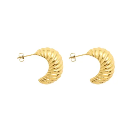 FXET142 Moon Tatto earrings female 18K golden seizure version cattle corner bag earrings