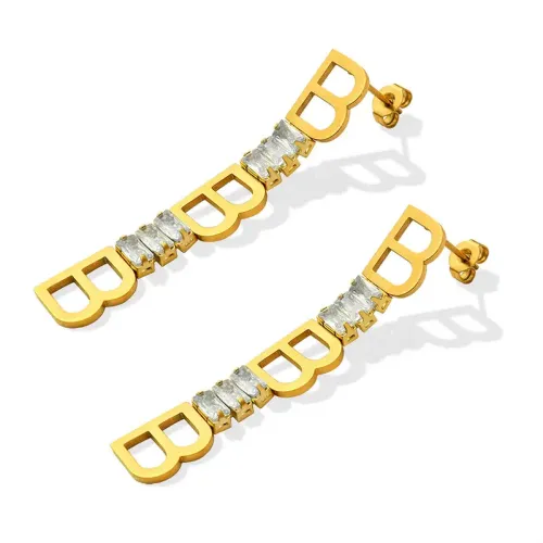 FXET680 Geometric letter splicing zircon earrings and earrings manufacturer jewelry