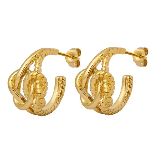FXET398 Geometric type plating 18K gold ear jewelry