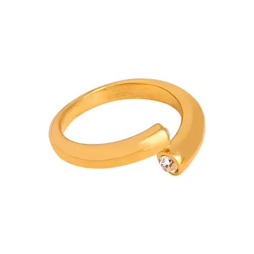 FXRT165 Elegant Zircon Inlaid Ring, Women's Fine Jewelry Accessory