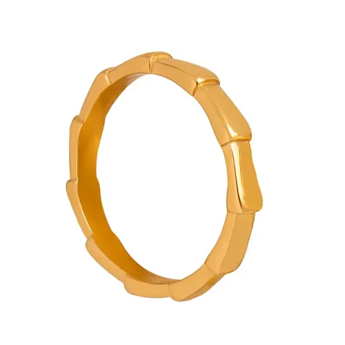 FXRT81 Boho Chic Women's Medieval Bamboo Stacking Rings Set Trendy Layered Look