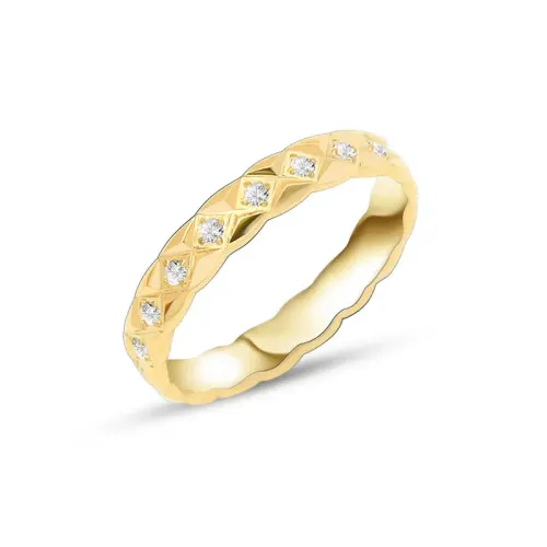 FXRT142 Elegant Mini Diamond Index Finger Ring, 18K Gold Plated Fashion Jewelry