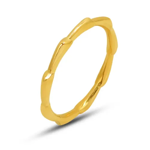 FXRT192 18K Real Gold Plated Geometric Bone Ring Contemporary Fine Jewelry