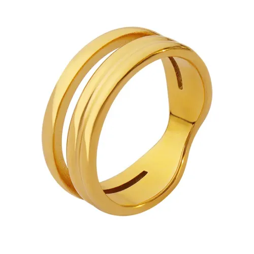 FXRT282 18K Gold Plated Multi Layered Women's Index Finger Ring Chic Stackable Jewelry