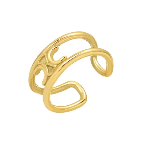 FXRT157 Handmade Arc de Triomphe Pattern Ring, 18K Gold Plated Designer Jewelry