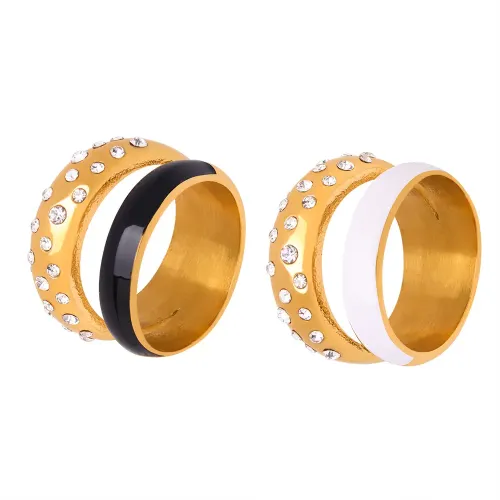 FXRT124 18K Gold Diamond Oil Drop Ring, Luxury Fashion Jewelry for Women