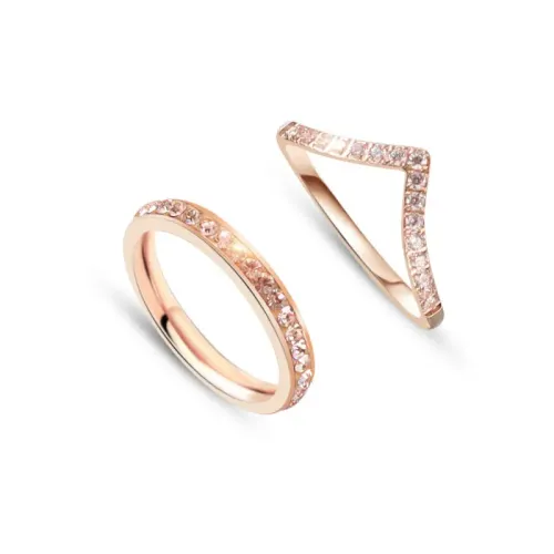 FXRT293 18K Gold Women's Ring with Diamond & Zircon Luxurious Index Finger Band