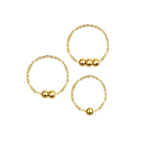FXRT20 18K Gold Minimalist Greek Inspired Lucky Bead Tail Ring Index Finger Jewelry