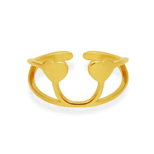 FXRT357 Love Inspired 18K Gold Plated Heart Ring Romantic Fine Jewelry Accessory
