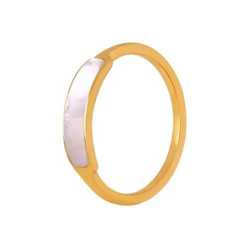 FXRT80 Elegant White Mother of Pearl Ring for Women Chic Pearl Jewelry