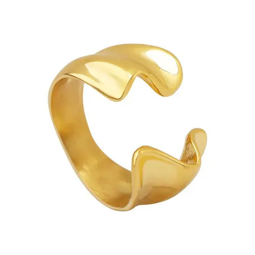 FXRT177 Unique 18K Gold Plated Open Ring, Special Shaped Elegant Jewelry for Women