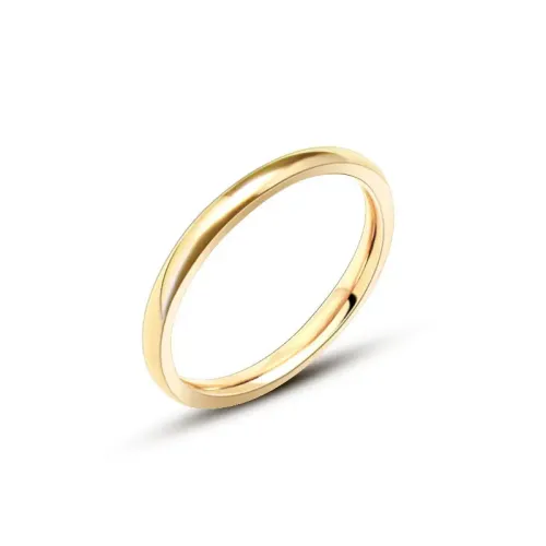 FXRT5 Elegant Rose Gold Hoop Ring Glossy Finish Plain Band for Everyday Wear