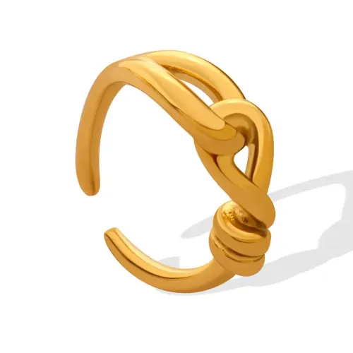 FXRT115 Gold Plated Twist Ring Chic Open Index Finger Accessory