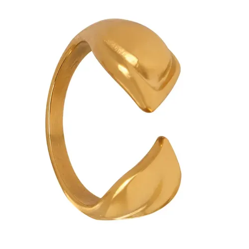 FXRT317 Elegant Gold Plated Open Ring, Forged Women's Jewelry Accessory