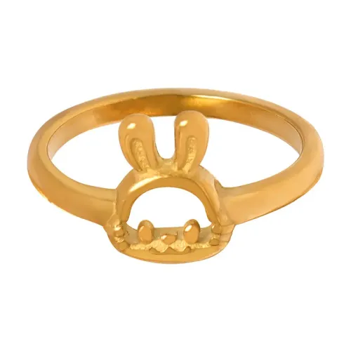 FXRT322 Charming Bunny Ring for Girls, Cute Campus Style Animal Jewelry