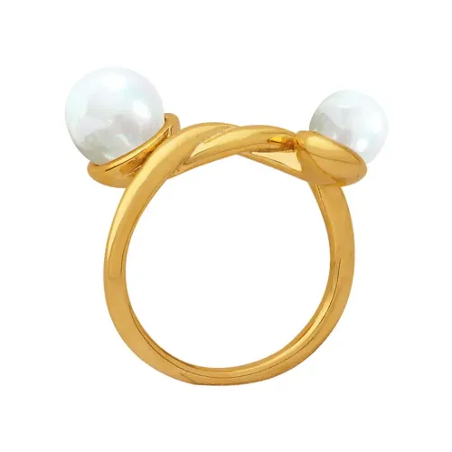 FXRT337 Colorful Beads Inlaid Twist Ring, Women's Index Finger Fashion Jewelry